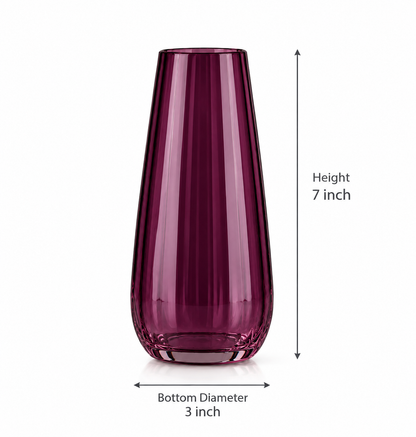 Mulberry Wine Crystal Glass Flower Vase