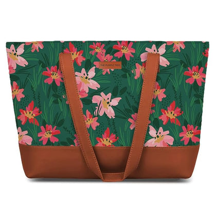 Spring Floral Shoulder Tote Bag