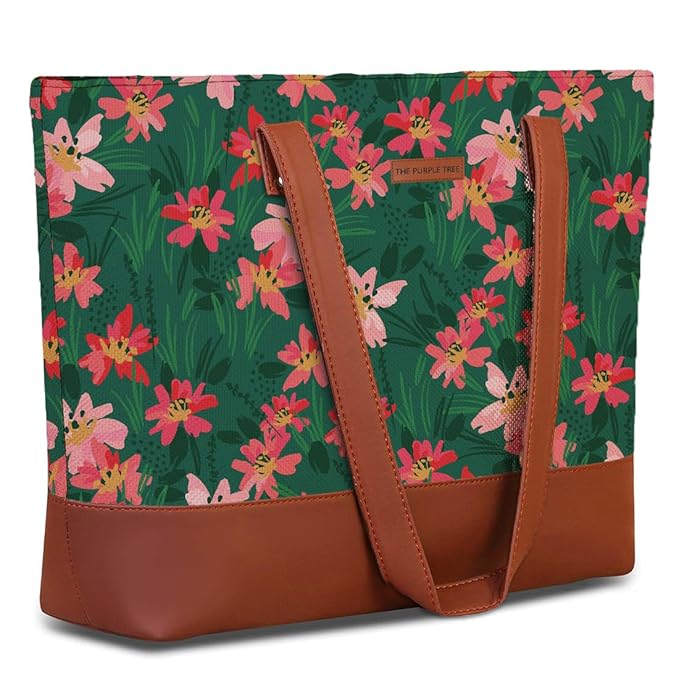 Spring Floral Shoulder Tote Bag