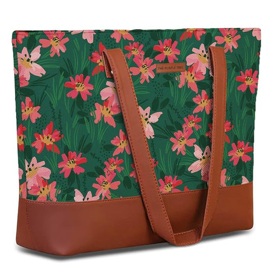 Spring Floral Shoulder Tote Bag