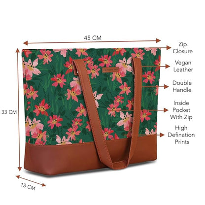 Spring Floral Shoulder Tote Bag