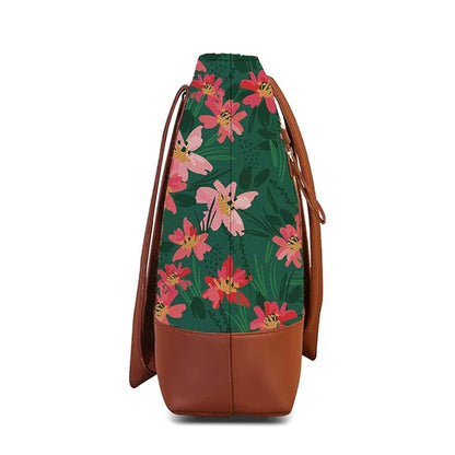 Spring Floral Shoulder Tote Bag