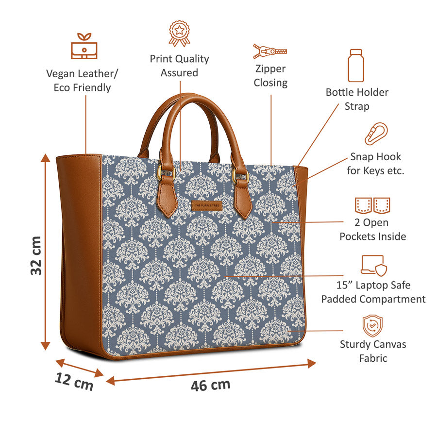 Windsor Blue Vegan Leather Handbag