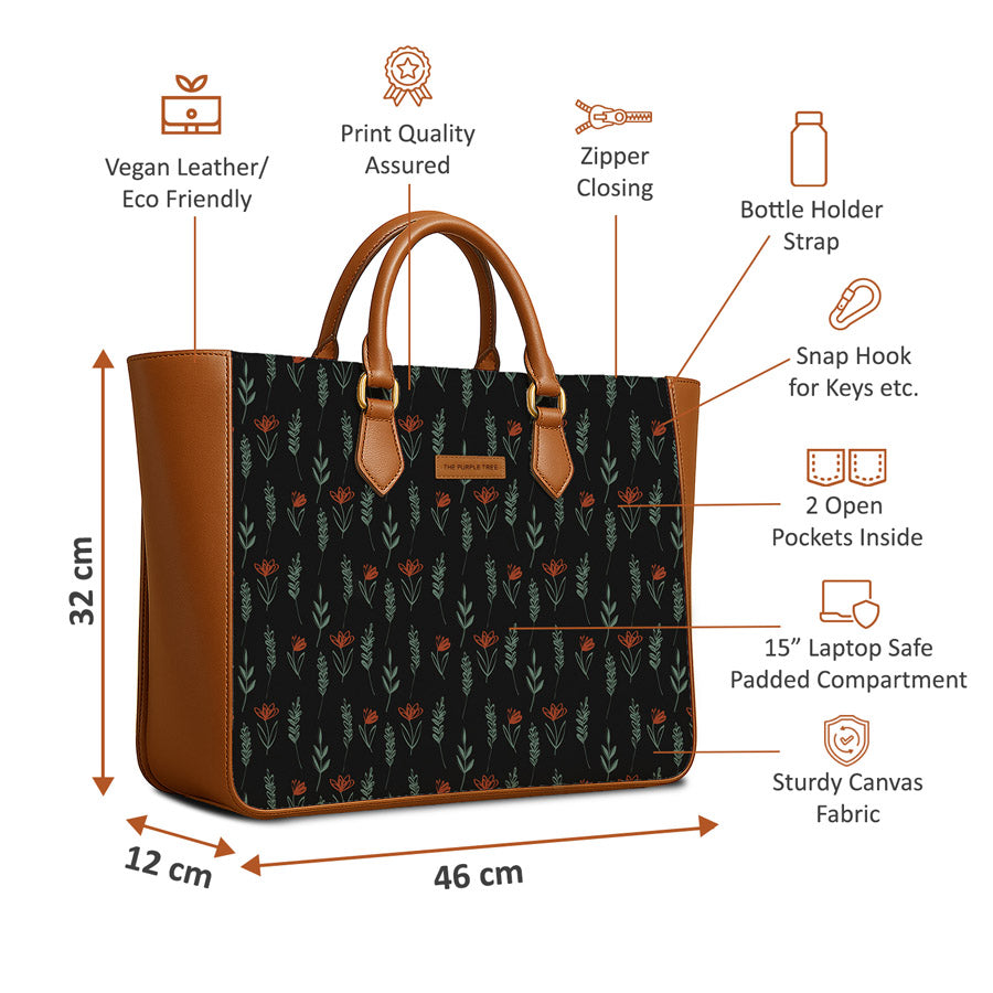 Willow Noir Vegan Leather Handbag