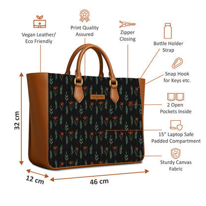 Willow Noir Vegan Leather Handbag
