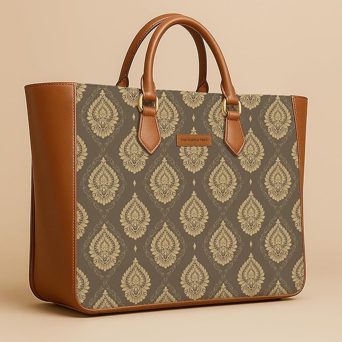 Royal Motif Vegan Leather Handbag
