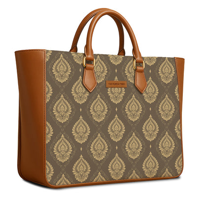 Royal Motif Vegan Leather Handbag