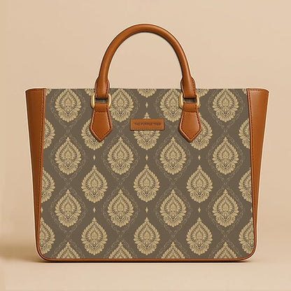 Royal Motif Vegan Leather Handbag
