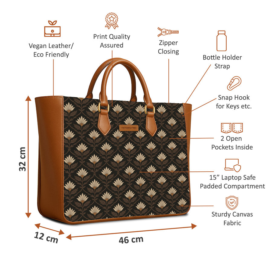 Sepia Garden Vegan Leather Handbag