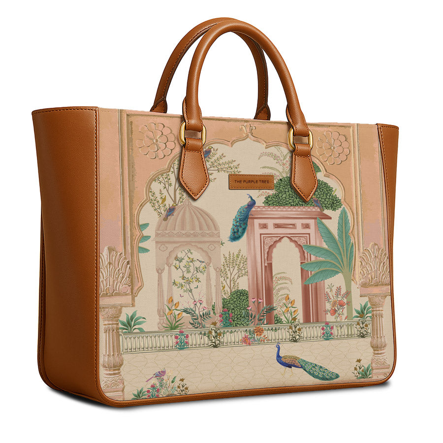 Peacock Garden Vegan Leather Handbag