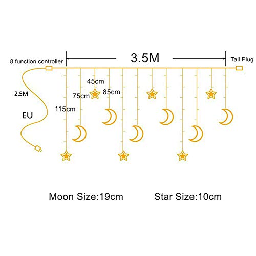 An inviting room featuring a charming string of stars and crescents, enhancing the space with a magical ambiance.