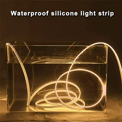 A bright white LED strip set against a deep black background, highlighting the strip's luminous quality and modern aesthetic.