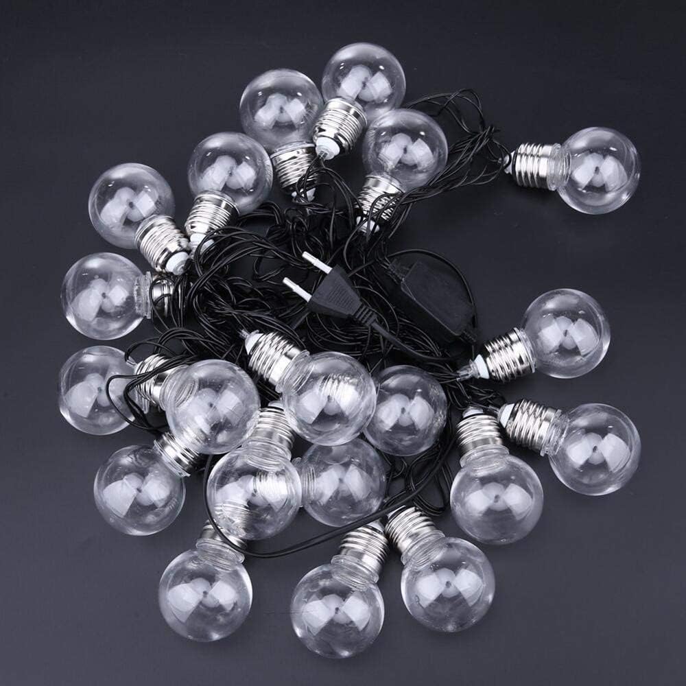 Light bulbs and lights strung together, emitting a warm glow.