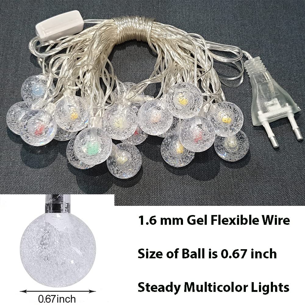  Festive lights encircling a vase, bringing a cheerful ambiance.