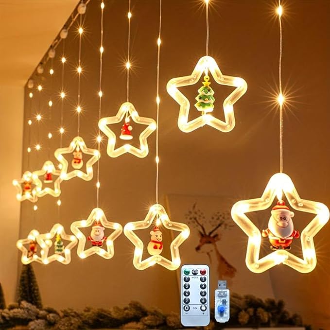 Remote-controlled Christmas lights, ideal for effortless holiday decorating.