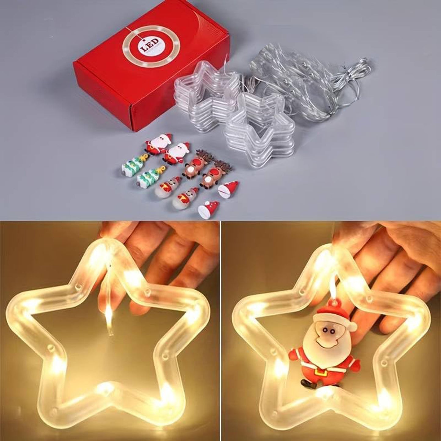 Christmas Santa Star Curtain LED Lights