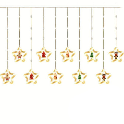 Christmas Santa Star Curtain LED Lights