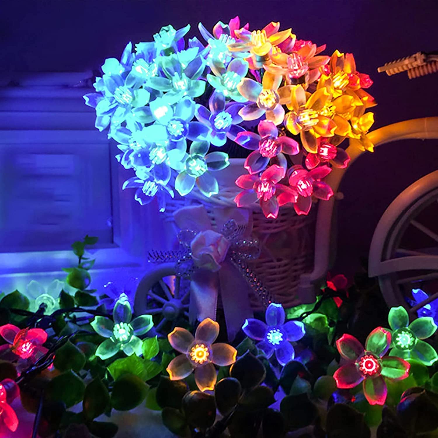 Plastic Flower String Lights Plumeria Flower String Lights, 20 LED