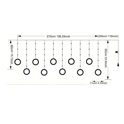 Plastic Christmas Santa Ring Curtain Led Lights