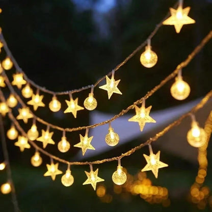 Crystal Ball and Star String LED Lights