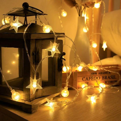 Crystal Ball and Star String LED Lights