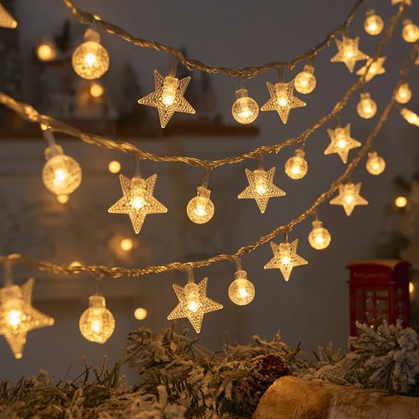 Crystal Ball and Star String LED Lights