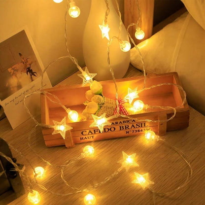 Crystal Ball and Star String LED Lights