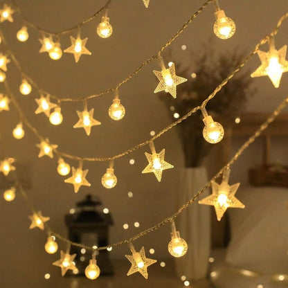 Crystal Ball and Star String LED Lights