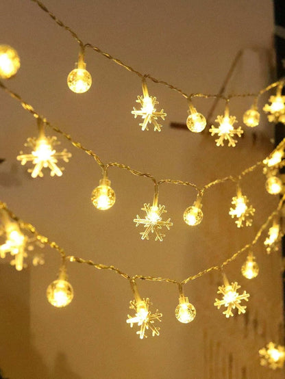 Crystal Ball and Snowflake String LED Lights