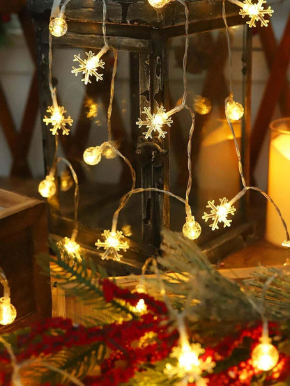 Crystal Ball and Snowflake String LED Lights