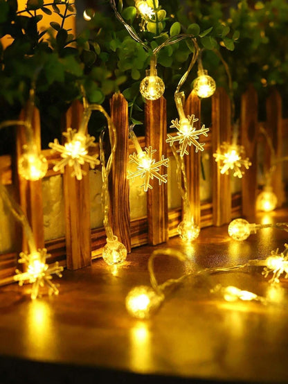 Crystal Ball and Snowflake String LED Lights