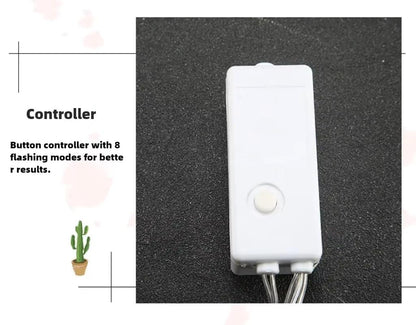 Christmas Star and Ring Curtain Lights Multicolor