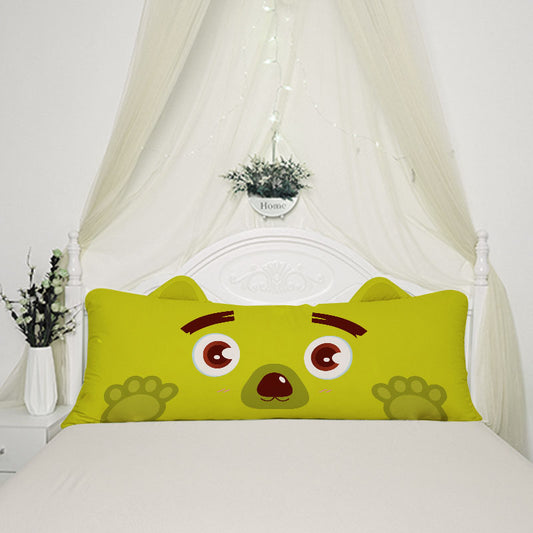 Green Bear Long Bed Pillow For Kids Room