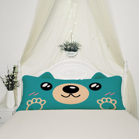 Blue Bear Long Bed Pillow For Kids Room