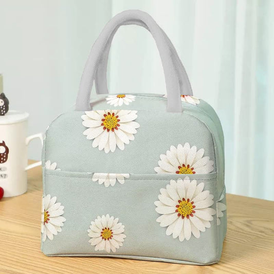 Cute flower print big lunch bag for daily use for women