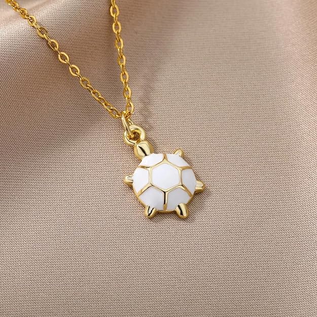 White Turtle Necklace