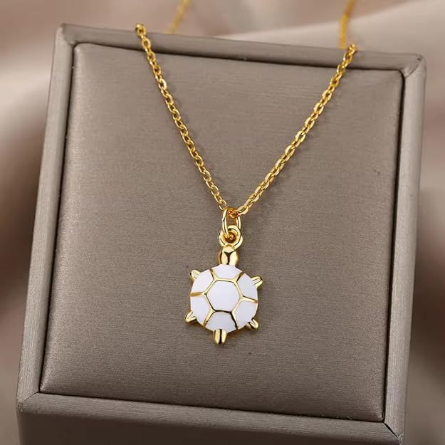 White Turtle Necklace