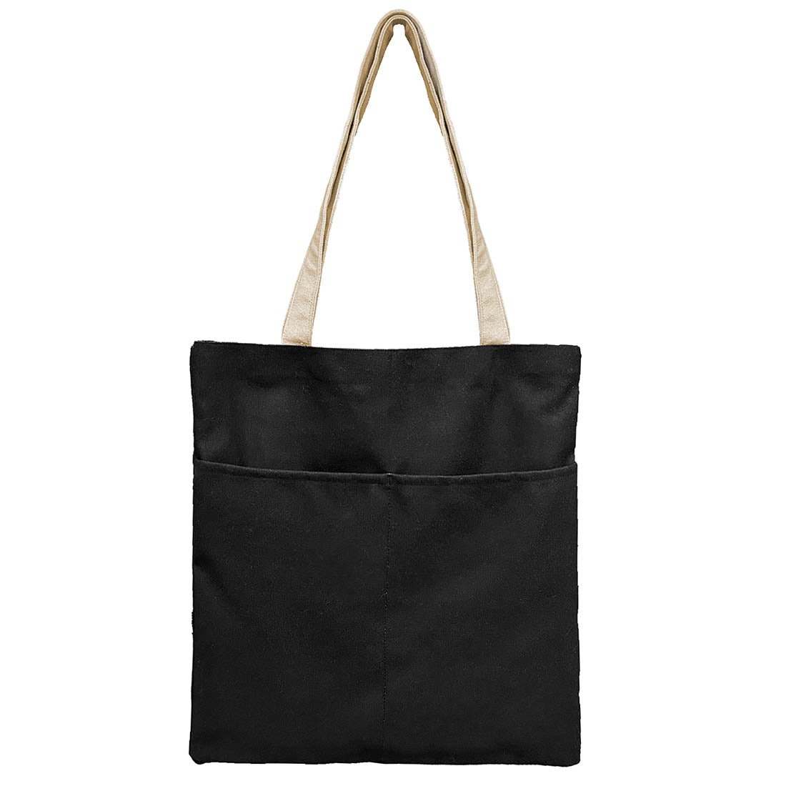 Black Pocket Cotton Tote Bag