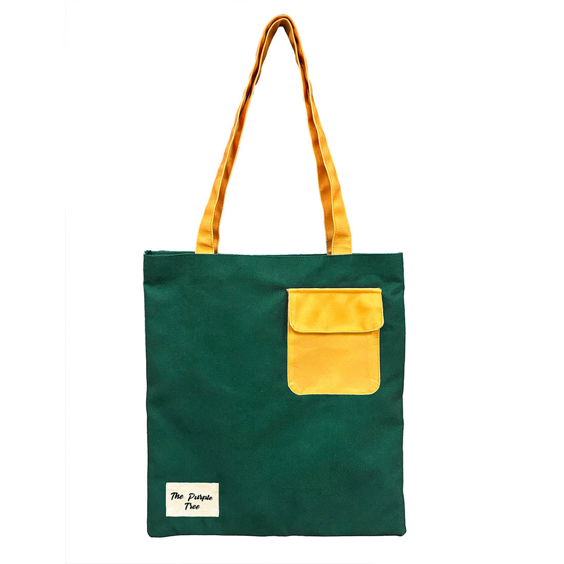 Green Pocket Cotton Tote Bag