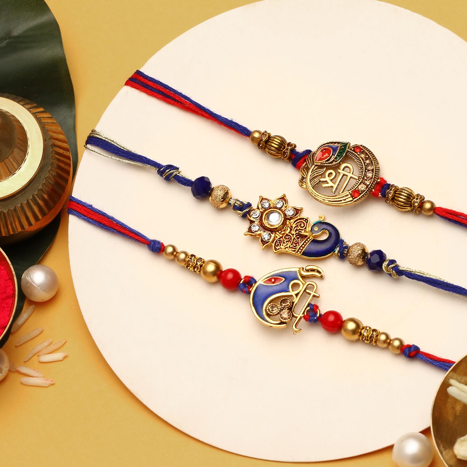 Authentic Rakhi Auspicious Grey Peacock Rakhi – The Purple Tree