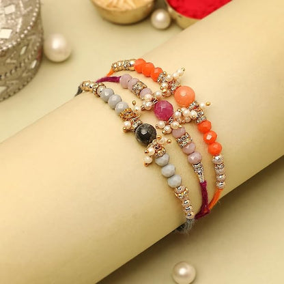 Pearl and Glass Beads Dora Rakhi