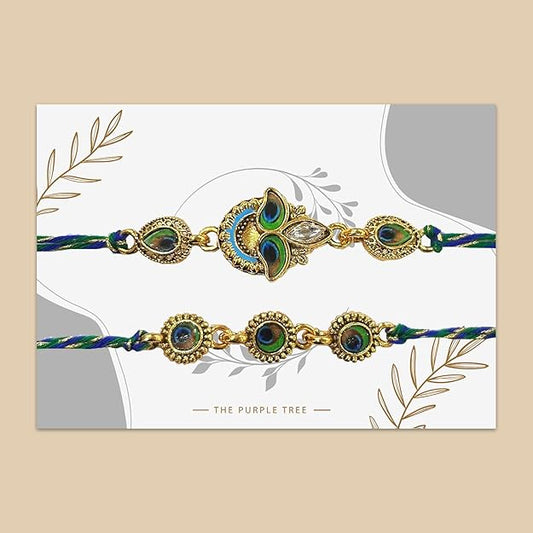 Peacock Feather Motif Rakhi