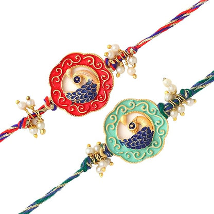 Peacocks Meenakari Rakhi