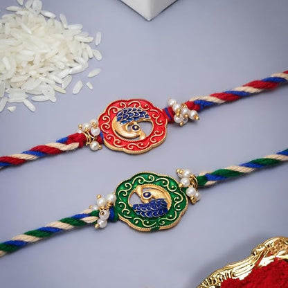 Peacocks Meenakari Rakhi