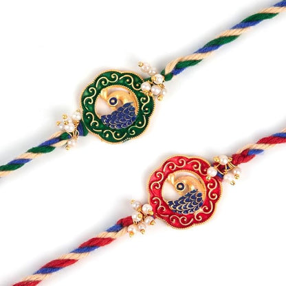 Peacocks Meenakari Rakhi