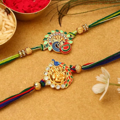 Auspicious Rakhi With Card For Brother