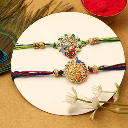 Auspicious Rakhi With Card For Brother