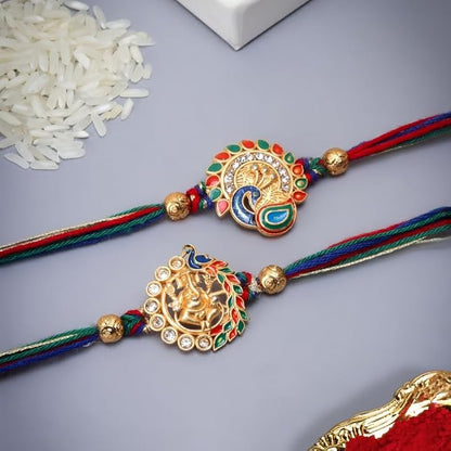 Auspicious Rakhi With Card For Brother