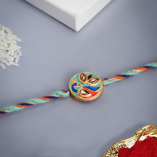 Meenakari Peacock Rakhi