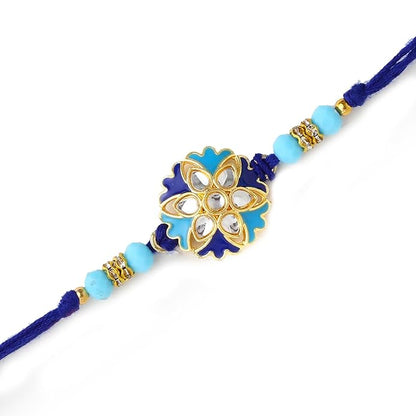 Meenakari Kundan Flower Rakhi